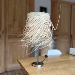 Lampenkap van stro met franjes afbeelding 8