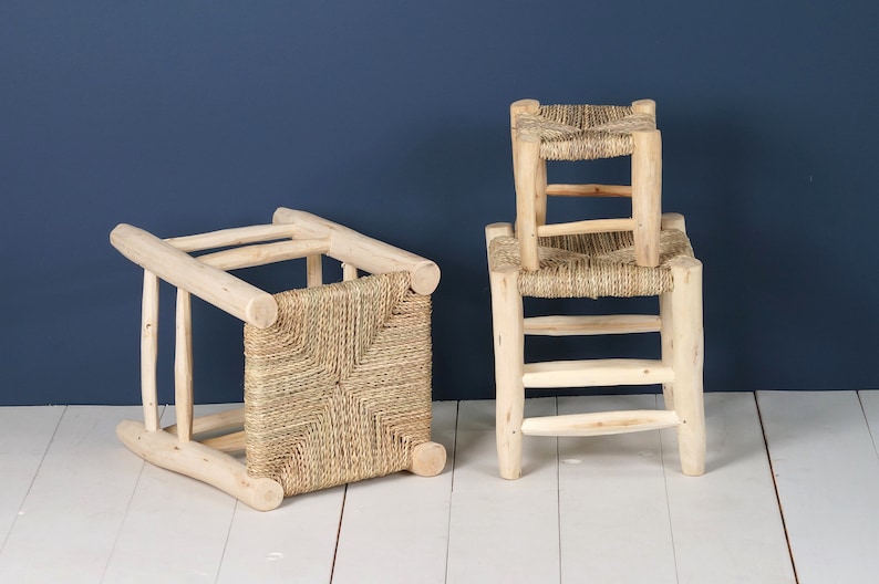 Tabouret marocain en bois image 1