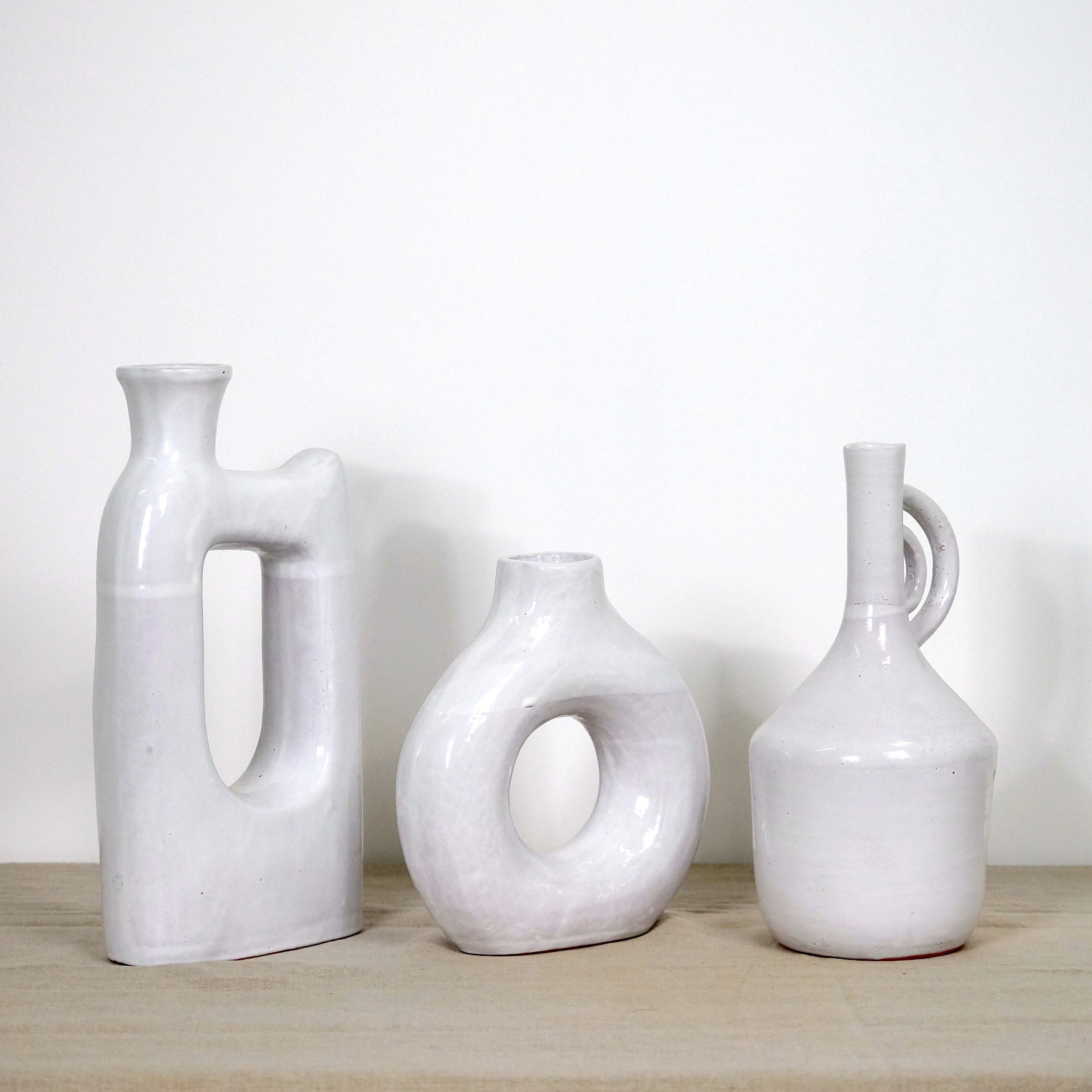 mus så dræne White Ceramic Vase Rainbow Handle - Etsy