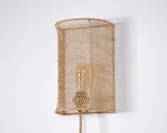Braided raffia wall lamp - Octagonal