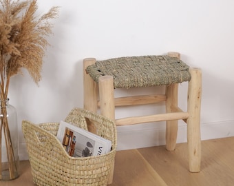 Moroccan wooden stool - 1 seater