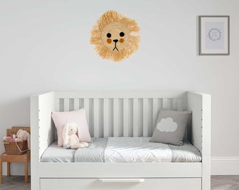 Raffia Wall Decoration Lion Head UK