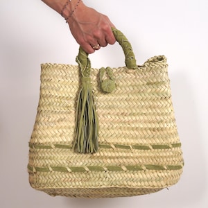 Tote bag - POMPONI, Handtas, Rieten mand voor dames