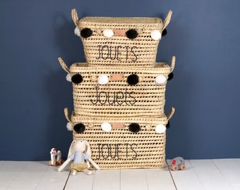 Malle de rangement en feuilles de palmier 60cm - Jouets