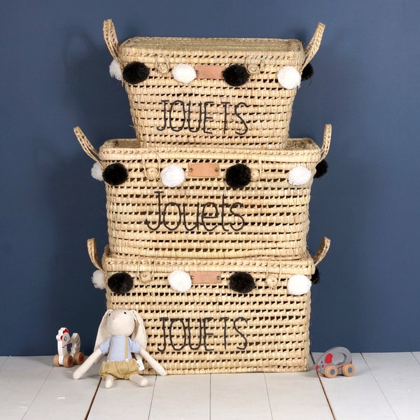 Malle de rangement en feuilles de palmier 60cm - Jouets