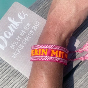 Carte + bracelet personnalisé adieu maternelle / merci / éducatrice / enseignante / Merci / Plusieurs couleurs / Merci Boho THX