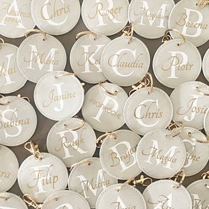 Colgante de bolso llavero personalizado / regalo de Navidad / carta / abuela abuelo educador / aspecto cuero