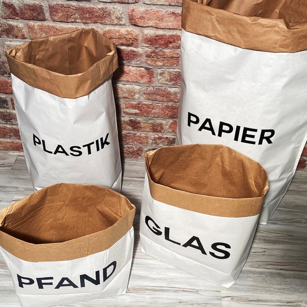 Paperbag / Mülleimer / Mülltrennung / Glas / Papier / Pfand / Plastik / Papierkorb