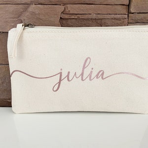personalisierte Kosmetiktasche Trauzeugin / Braut / Brautmutter / JGA / Gastgeschenk / roségold / Schminktasche
