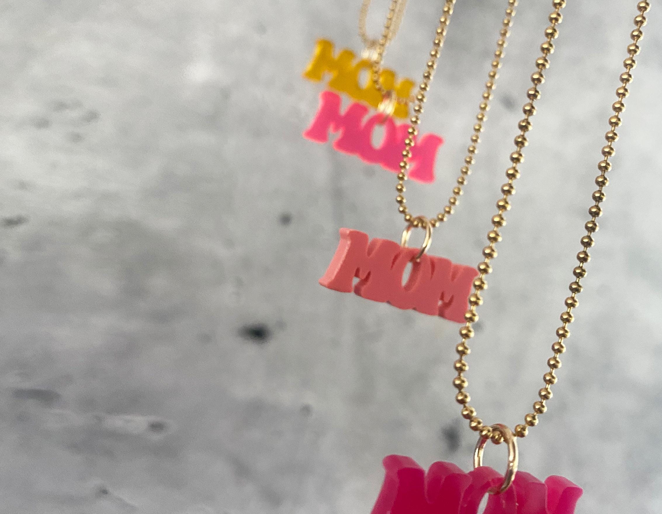 Mother's Day gift necklace with pendant MOM / Gold / ball chain / acrylic pendant / MAMA / Mother's Day / Grandma / Neon / Many colors necklace acrylic