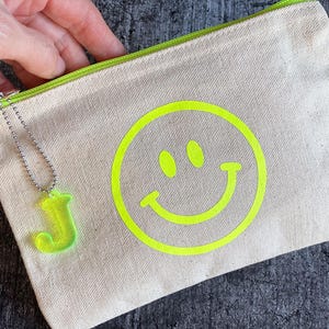 Borsa cosmetica con ciondolo acrilico / neon / smiley / lettera / marsupio / borsa per il trucco / tela / borsa per gioielli / JGA / borsa da spiaggia
