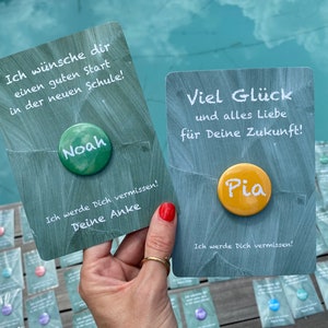 Regalo de despedida personalizado para estudiantes, maestros, escuelas primarias, escuelas, clases escolares, agradecimientos, tarjetas con botón o imán.