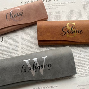 Personalized Glasses Case Hard Shell for Reading Glasses / 3 Colors / Leather / Grandma Grandpa / Gift / Letter