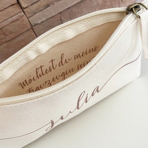 personalisierte Kosmetiktasche Trauzeugin mit Botschaft / Braut / Brautmutter / Oma / Patentante / Tante / Schwester / roségold