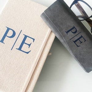 Conjunto: Libreta personalizada que incluye estuche para gafas / carta / gafas de lectura / libro / regalo / abuela abuelo / cuero artificial Día del padre Día de la madre abuela abuelo