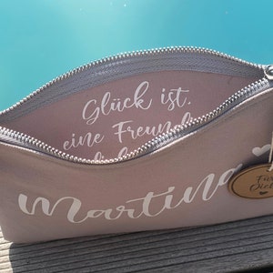 Personalisierte Kosmetiktasche Freundin / Glück BFF Mama Trauzeugin Erzieherin Kollegin Abschiedsgeschenk / Botschaft innen / JGA Bild 1