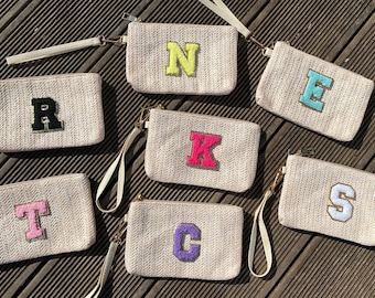 Personalisierte Clutch / Beach Bag / Stroh / Letter / Handtasche / Tasche / JGA