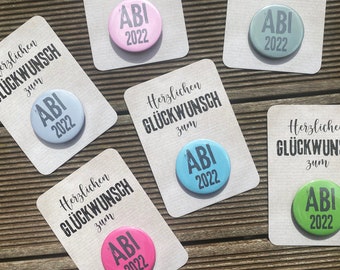 Abi Abitur 2024 / Geldgeschenk / Examen / Master / Karte + Taschenspiegel / Flaschenöffner / Magnet / Button