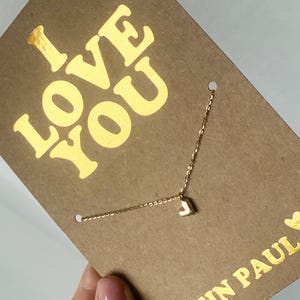 Geschenk Valentinstag / Personalisierte Karte inkl. Kette + Anhänger Herz 18K Gold / 925 Silber vergoldet / Liebe / Freundin / BFF