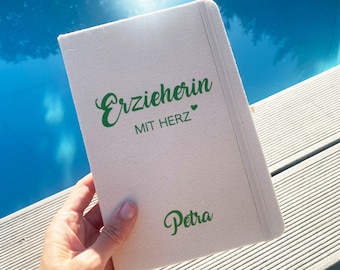 Personalisiertes Notizbuch / Erzieherin Kollegin Lehrerin Hebamme Trauzeugin / Journal / DIY / Notizbuch / Viele Druckfarben / Planner