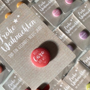 Set: Karte inkl. Button oder Magnet / Weihnachtsgeschenk für Erzieherin / Kollegen / Firma / Lehrer / Weihnachten