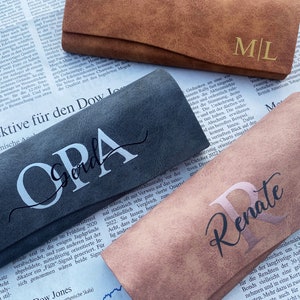 Étui à lunettes personnalisé pour lunettes de lecture, coque rigide, 4 couleurs, similicuir, pour grand-mère, grand-père, cadeau, lettre, fête des mères, fête des pères