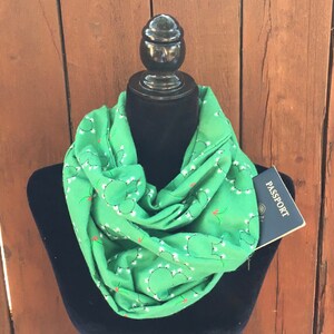 Christmas Mouse Pocket Scarf, Cartoon Mouse Travel Scarf, Hidden Pocket Scarf, Hidden Travel Accessories