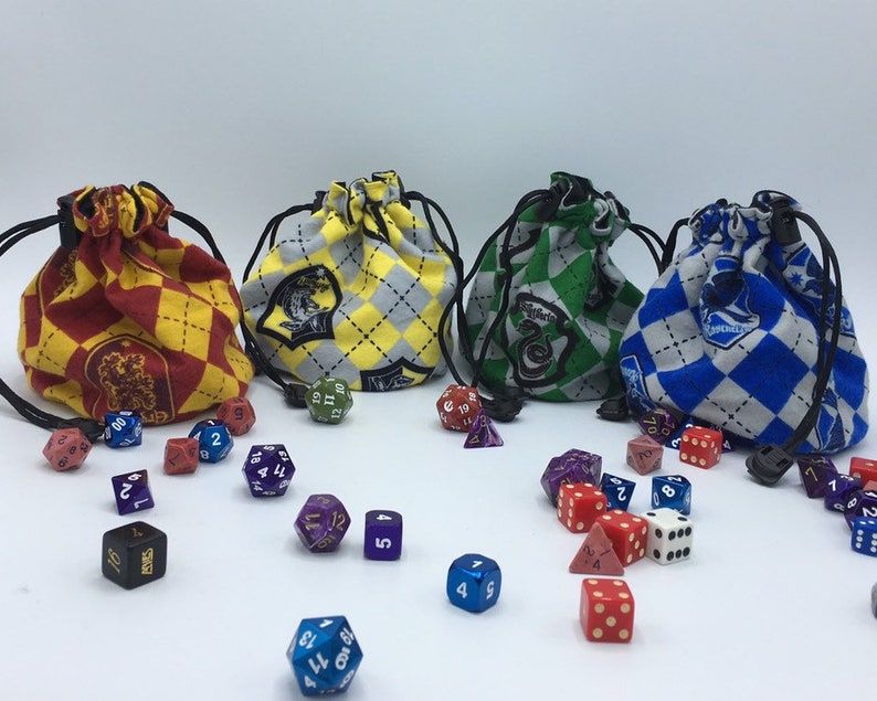 Harry Potter Argyle Houses Dice Bag Gaming Sack D&D Dice Etsy