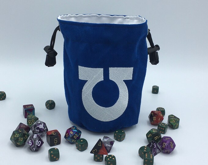 Ultramarine Dice Bag, Warhammer 40K Gaming Bag, D&D Dice Bag, Dnd Dice