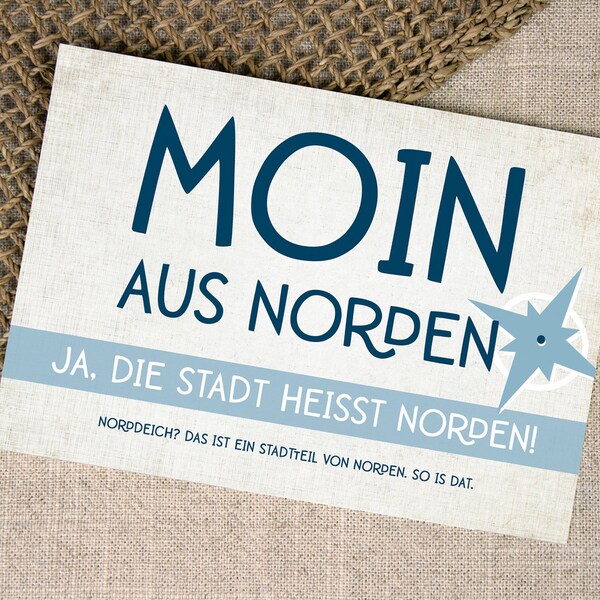 Postkarte "Moin aus Norden"– Recyclingpapier