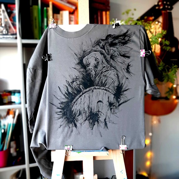 Ragnar Lothbrok Vikings T Shirts Gift for Husband Graphic Tees for Birthday Gift Dad Shirt Hand Painted Portrait Gift for Him Etsy Ireland