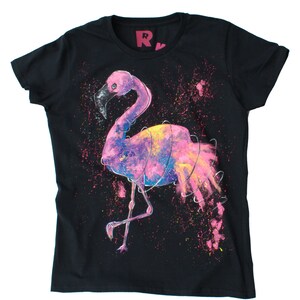 Hand painted flamingo shirt, graphic tees for women, gifts for her, mom shirt, custom christmas gifts, personalized tshirt for woman image 6