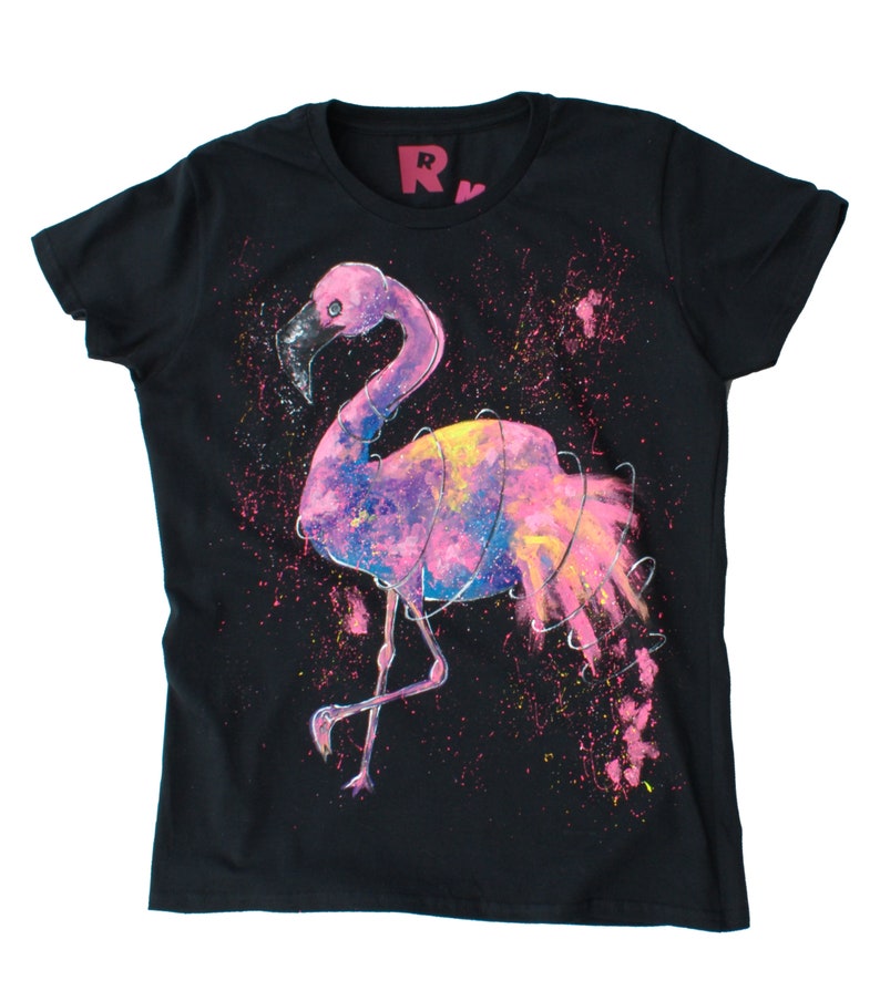 Hand painted flamingo shirt, graphic tees for women, gifts for her, mom shirt, custom christmas gifts, personalized tshirt for woman image 6