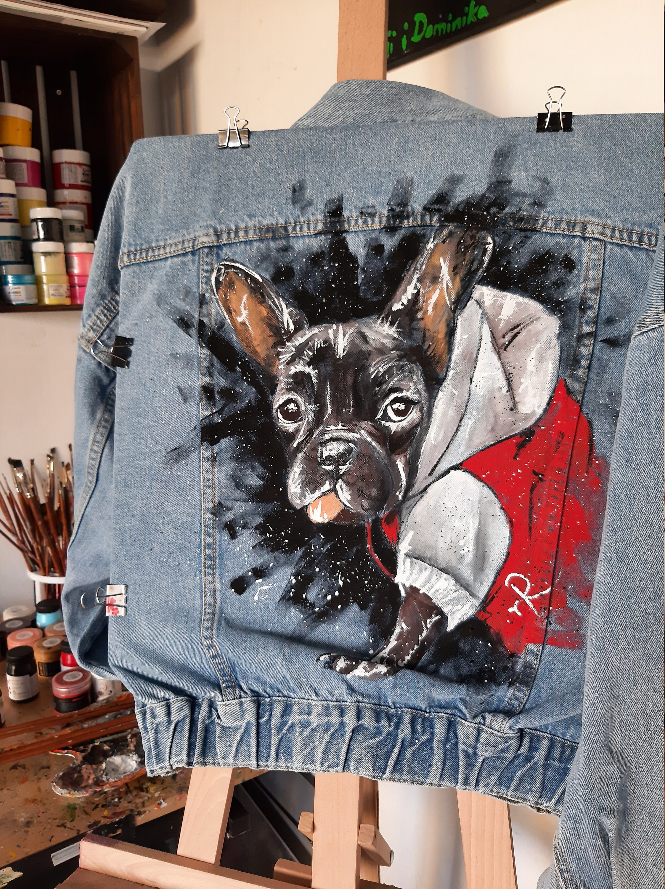 French bulldog denim jacket hotsell