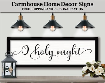 O Holy Night Sign, FARMHOUSE HOME DECOR, Wood Name Sign Decor, Boho Wall Art Signs, Home Gift For Mom, Christmas Decor Sign, Christmas Gifts