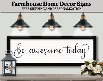 Be Awesome Today, FARMHOUSE HOME DECOR, Wall Decor Boho Chic, Minimalist Wall Art, Door Sign Dorm Decor, Roommate Gift Dorm, Dorm Room Decor