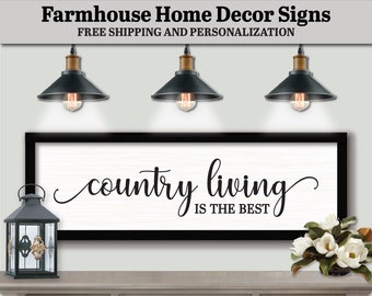 Country Living Is The Best Sign Plaque, FARMHOUSE HOME DECOR, Preppy Room Decor, Modern Farmhouse, Farmhouse Logo Signs, Farmhouse Quote