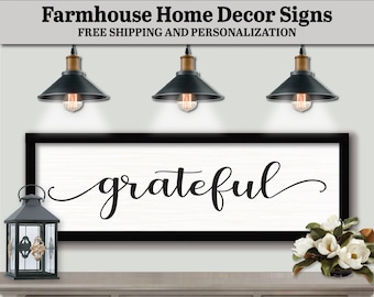 Grateful Sign Decor, FARMHOUSE HOME DECOR, Mountain Wall Art, Wood Wall Art Quotes, Fall Decorations Art, Hello Fall Sign Art, Fall Quote