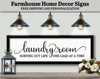 Laundry Room Sorting Out Life One Load At A Time Sign Plaque, FARMHOUSE HOME DECOR, Laundry Room Signs, Laundry Room Decor, Laundry Room Art