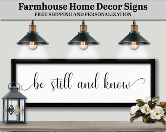 Be Still And Know, Custom Farm Sign, Handwriting Gift Art, Farmhouse Home Decor, Prayer Plaque Framed, Inspirational Quotes, Inspirational