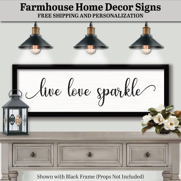 Live Love Sparkle, FARMHOUSE HOME DECOR, Wood Wall Art Quotes, Minimalist Decor Art, Boho Wall Art Signs, Wooden Name Sign Art, Unique Gift