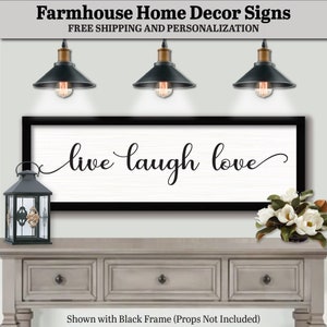 Live Laugh Love Sign, FARMHOUSE HOME DECOR, Birthday Gifts Sign, Preppy Room Decor, Living Room Wall Art, Warm Living Room Art, Living Room