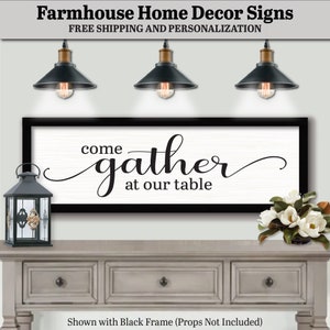 Come Gather At Our Table Sign Plaque, FARMHOUSE HOME DECOR, Unique Gift For Her, Gather Decor Wall Art, Gather Sign Rustic, Gather Wood Sign