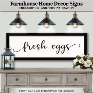 Fresh Eggs Sign, FARMHOUSE HOME DECOR, Small Plaque God Art, Housewarming Gift, Kitchen Decor Sign, Pantry Sign Wall Art, Large Kitchen Sign