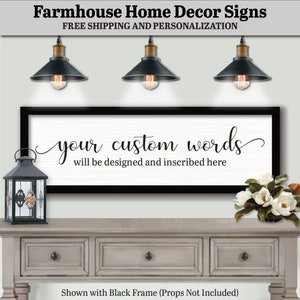 Customize With Your Words Sign | Farmhouse Decor Signs and Plaques | Shabby Chic Decor, Name Engagement Gift, Signs With Quotes