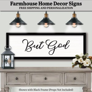 But God Sign Plaque, FARMHOUSE HOME DECOR, Boho Wall Art Signs, Picture Frame Plaque, Inspirational Prints, Words Of Wisdom, Personalized