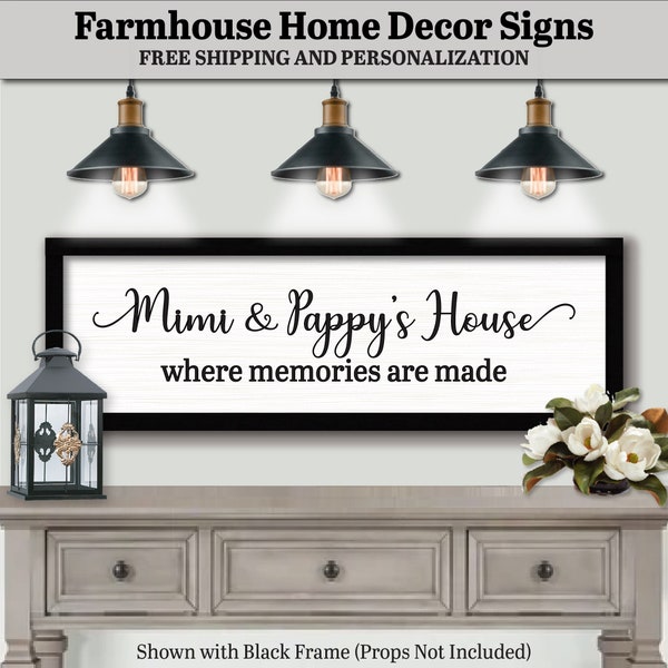 Mimi And Pappy's House Where Memories Are Made Sign Plaque, HANDMADE HOME DECOR, Nana Gift Sign Decor, Unique Gift Sign, Grandma Gift Sign