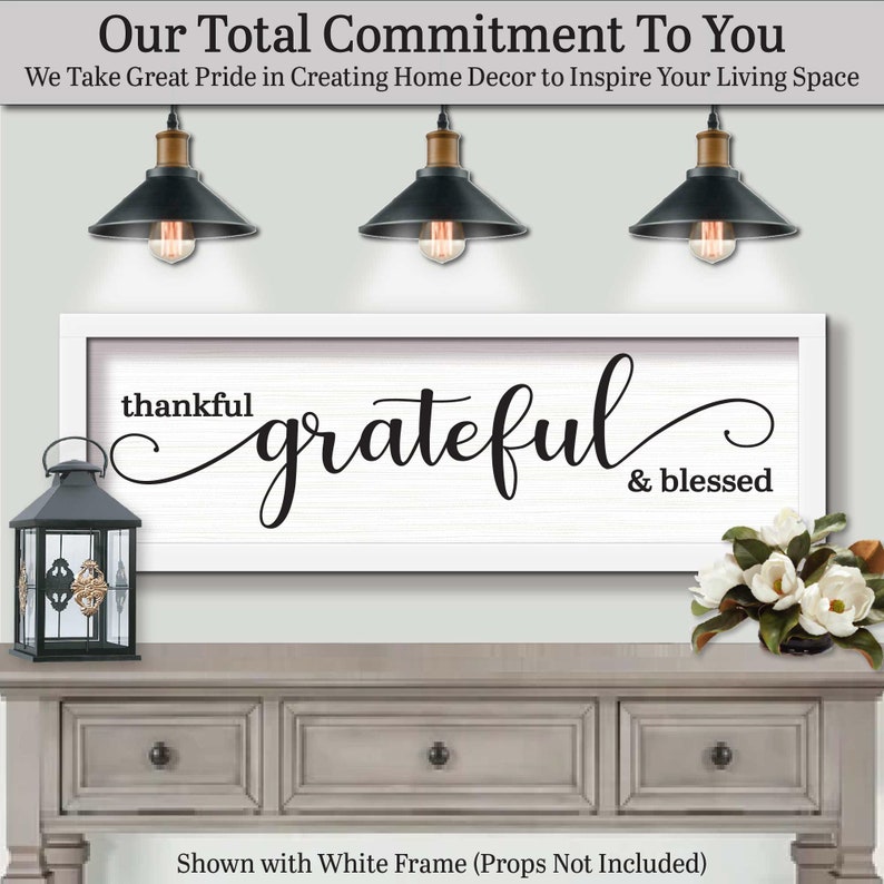 We take great pride in creating home decor to inspire your living space. Thankful Grateful And Blessed Sign, FARMHOUSE HOME DECOR, Home Decor Modern, Kitchen And Dining, Pantry Sign Wall Art, Large Kitchen Sign