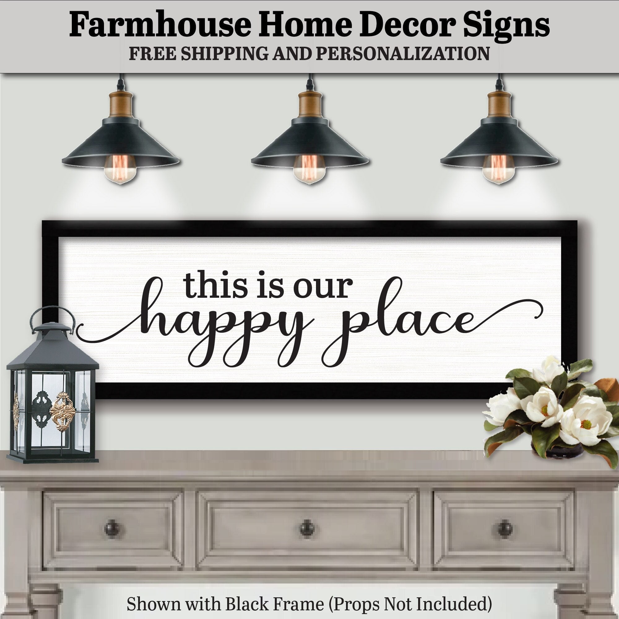 This is Our Happy Place Sign Plaque, FARMHOUSE DECOR SIGN, Unique