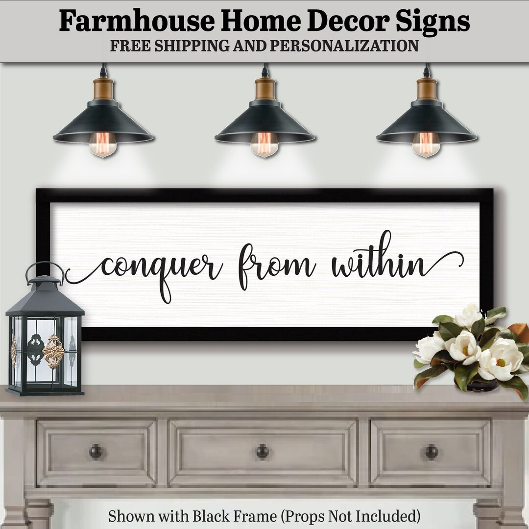 Conquer From Within, FARMHOUSE HOME DECOR, Mid Century Modern, Large ...